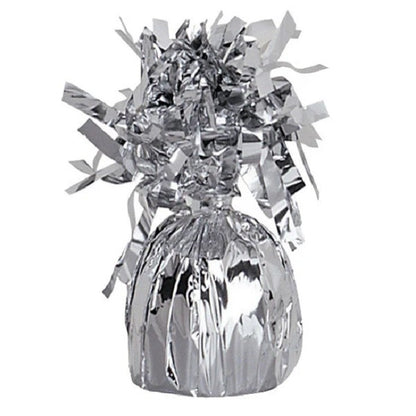 Greutate pentru Baloane cu Heliu, Klevo, din Folie cu Franjuri, 170g, 13 x 5 x 3 cm, Argintiu