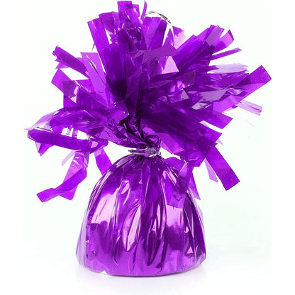 Greutate pentru Baloane cu Heliu, Klevo, din Folie cu Franjuri, 170g, 13 x 5 x 3 cm, Mov