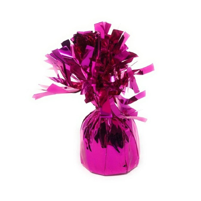 Greutate pentru Baloane cu Heliu, Klevo, din Folie cu Franjuri, 170g, 13 x 5 x 3 cm, Roz