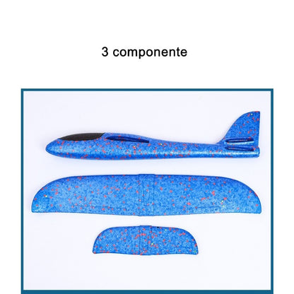 Avion planor din polistiren in punga , lungime 47 cm , Albastru , Klevo