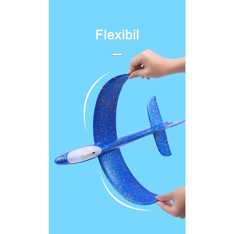 Avion planor din polistiren in punga , lungime 47 cm , Galben , Klevo