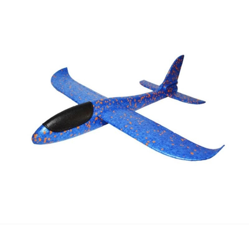 Avion planor din polistiren in punga , lungime 47 cm , Albastru , Klevo