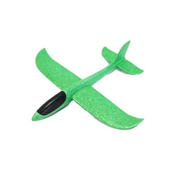 Avion planor din polistiren in punga , lungime 47 cm , Verde , Klevo