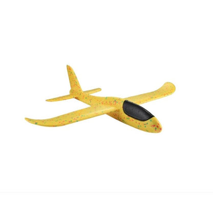 Avion planor din polistiren in punga , lungime 47 cm , Galben , Klevo