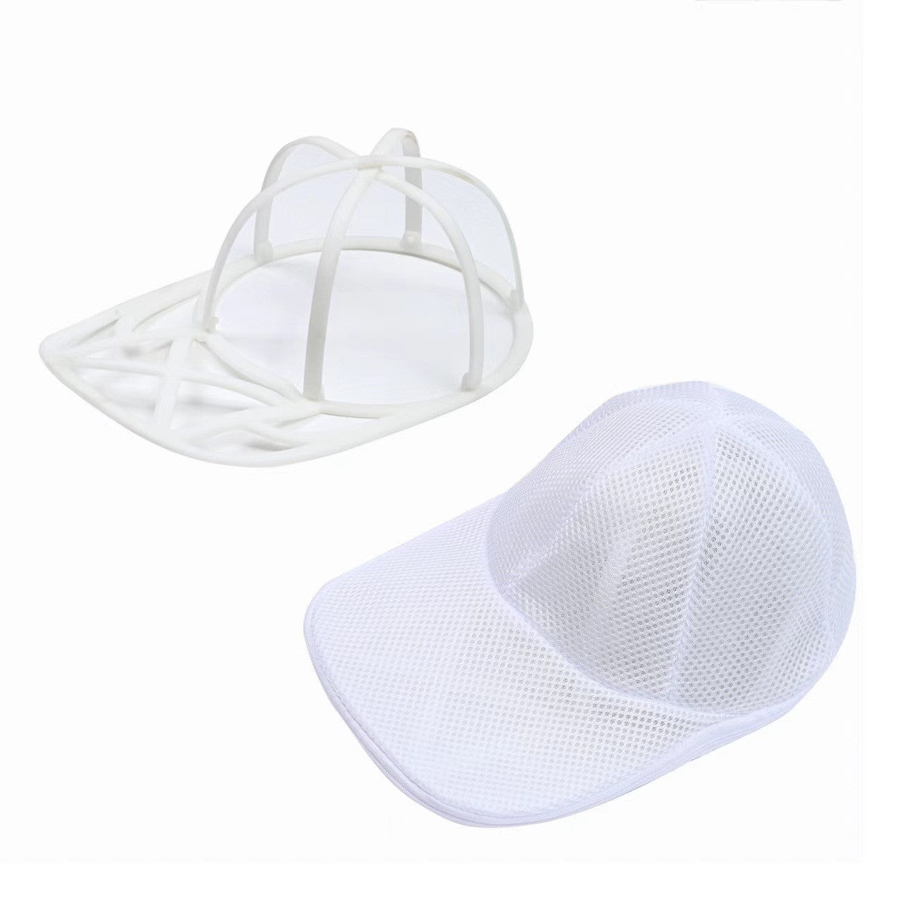 Husa de Spalare Sapca, Klevo, pentru Masina de Spalat, din Poliester, Circumferinta 53 cm, cu Fermoar, cu Suport Sapca, Alb