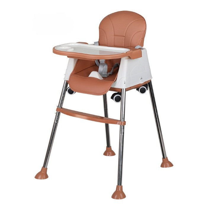 Scaun de Masa Pliabil 3in1, Klevo, Reglabil, Multifunctional, 3 Pozitii, Masuta si Husa Detasabile, Roti, Centura de Siguranta, Ajustare Inaltime