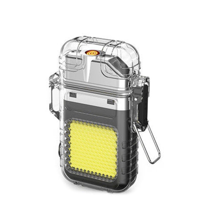 Lanterna Tip Breloc cu Bricheta, Klevo, Impermeabila, 3 Moduri Iluminare, 300 mAh, Incarcare USB-C, COB, Raza de Actiune 50 - 100 m, 7.4 x 4.9 x 1.7 cm, Gri