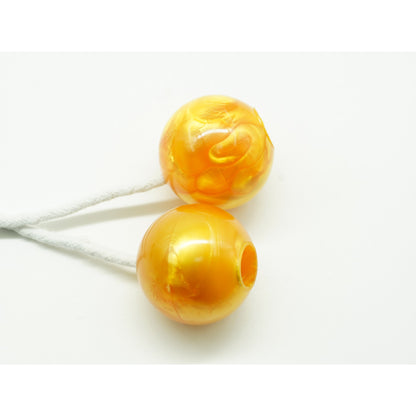 Jucarie interactiva cu bile, Klevo, Clackers ball, antistres, Galben, 40 mm