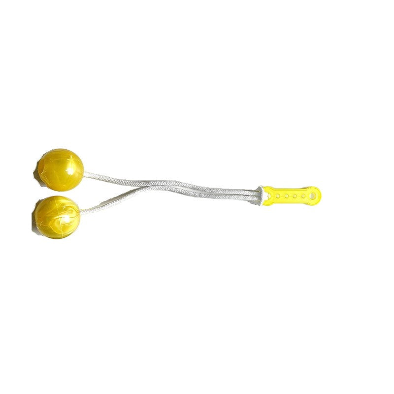 Jucarie interactiva cu bile, Klevo, Clackers ball, antistres, Galben, 40 mm