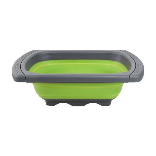 Cos de Scurgere Retractabil pentru Chiuveta, Klevo, cu Filtru, pentru Fructe si Legume, de Uz Casnic, 39x12 cm, Design Extensibil pana la 61 cm, cu Manere de Prindere, Verde