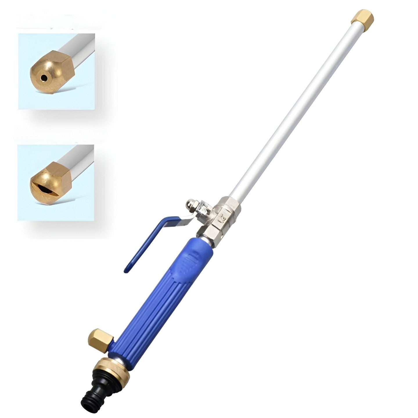 Set Accesoriu cu Presiune Reglabila, Klevo, pentru Furtun, cu Duze si Conector, Pulverizator de Apa, Tija de Stropit, 46.5 cm Lungime, Albastru