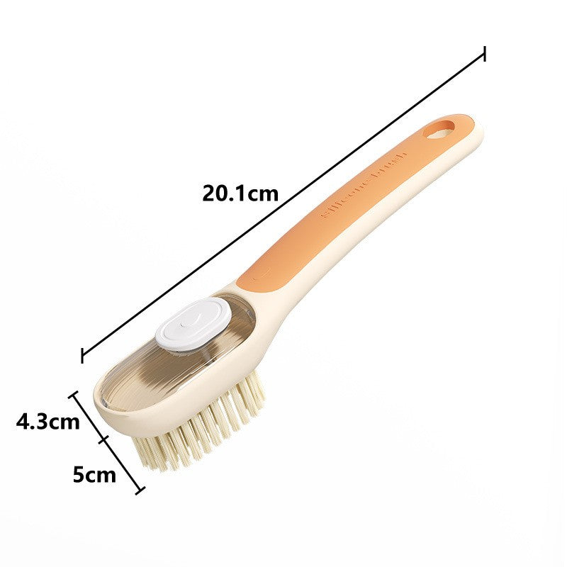 Perie Multifunctionala 2 in 1, Klevo, Perie Densa/Perie din Piele de Caprioara, cu Recipient Lichid, Maner Lung, 20.1x 4.3 x 5 cm, Portocaliu