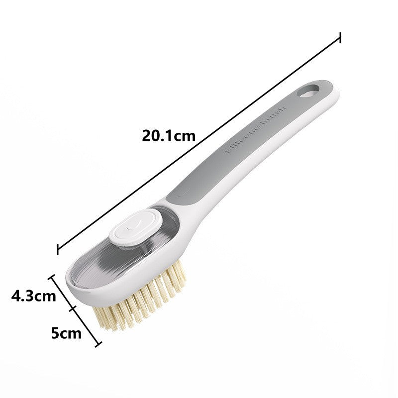 Perie Multifunctionala 2 in 1, Klevo, Perie Densa/Perie din Piele de Caprioara, cu Recipient Lichid, Maner Lung, 20.1x 4.3 x 5 cm, Gri