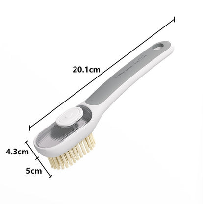 Perie Multifunctionala 2 in 1, Klevo, Perie Densa/Perie din Piele de Caprioara, cu Recipient Lichid, Maner Lung, 20.1x 4.3 x 5 cm, Gri