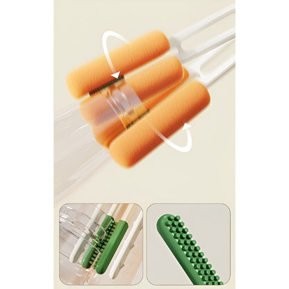Perie de Curatat Pahare, Cani, Sticle, Klevo, cu Maner Lung si Burete, Accesorii pentru Spalarea Paielor si Capacelor, usor de Agatat, 27.5x11.4x6cm, Alb