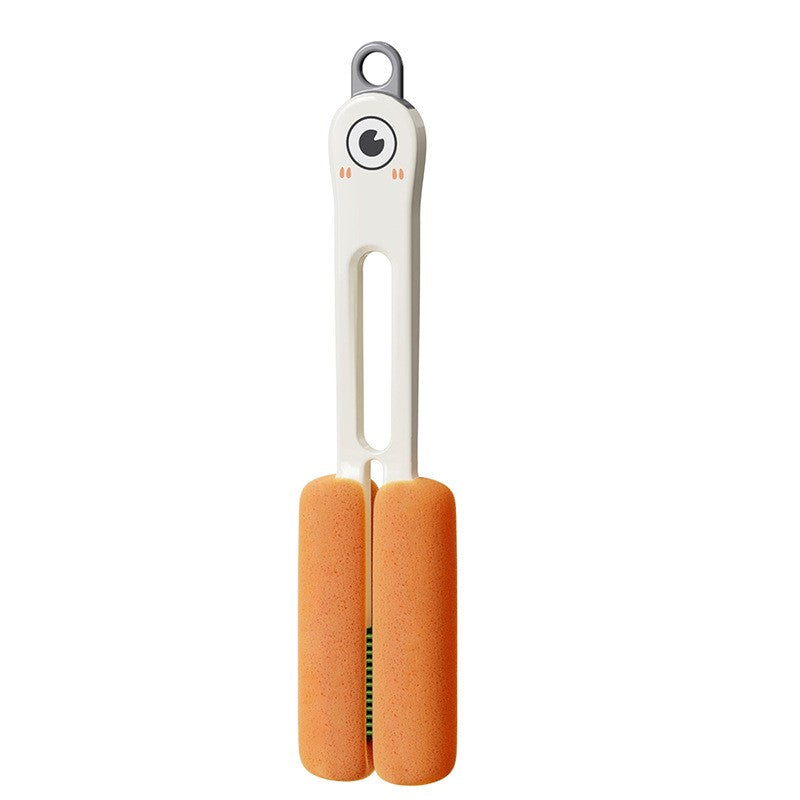 Perie de Curatat Pahare, Cani, Sticle, Klevo, cu Maner Lung si Burete, Accesorii pentru Spalarea Paielor si Capacelor, usor de Agatat, 27.5x11.4x6cm, Alb
