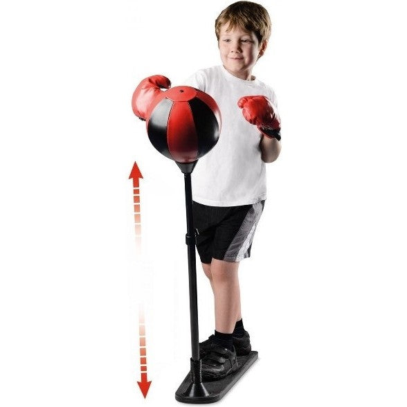 Jucarie Interactiva, Klevo, Model Sfera de Box de Picior, Manusi Incluse, Inaltime Reglabila, +3 Ani, 120 x 25 x 52.5 cm, Rosu/ Negru