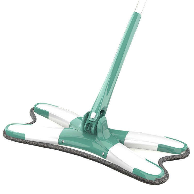 Mop Plat cu Laveta din Microfibra, Klevo, Pentru Uz Casnic, Sistem de Stoarcere X, Tija Telescopica 140 cm, Rotire 360°,38 x 140 cm, Verde