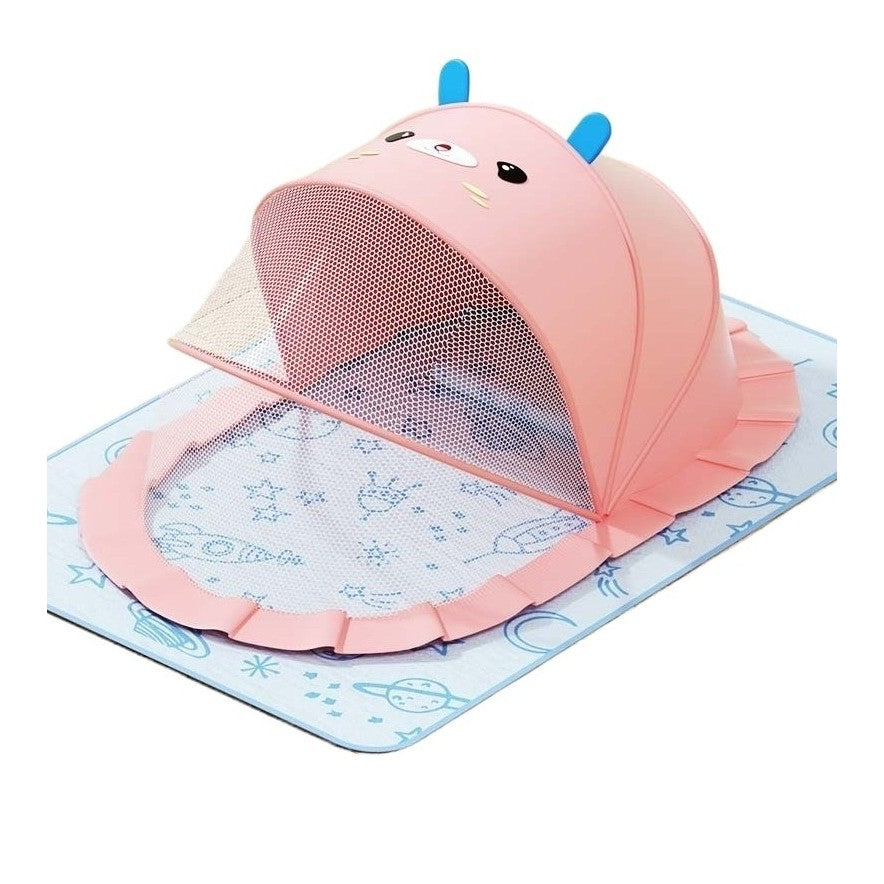 Husa Anti-Tantari, Klevo, Pliabila, Protectie 360 Grade, Parasolar, 0-1 An, 60 x 55 x 5 cm, Roz