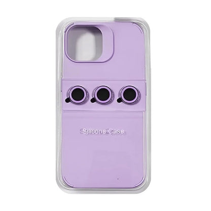 Husa Apple iPhone 13 Pro, Klevo, din Silicon Lichid, Interior din Microfibra, Lentile Fosforescente de Protectie Camera, Anti Amprenta, Rezistenta la Socuri, Mov