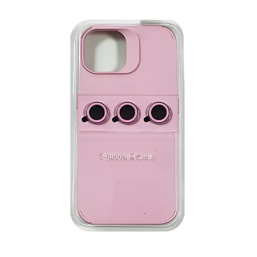 Husa Apple iPhone 15, Klevo, din Silicon Lichid, Interior din Microfibra, Lentile Fosforescente de Protectie Camera, Anti Amprenta, Rezistenta la Socuri, Roz