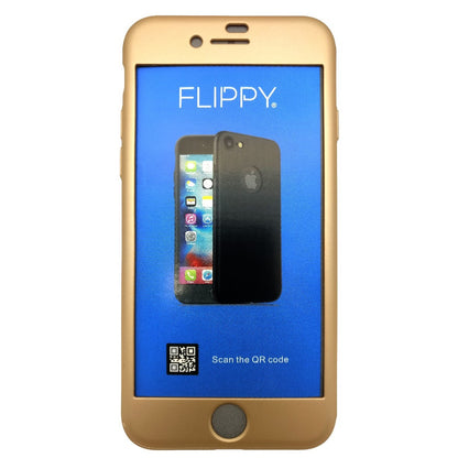 Husa Apple iPhone 7 Premium Full Cover 360 Auriu + Folie Cadou