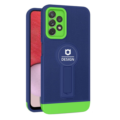 Husa Armor Design cu Stand pentru iPhone 11 Pro Max, Albastru/ Verde, Suport Auto Magnetic, Wireless Charge, Protectie Antisoc, Klevo