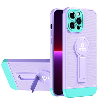 Husa Armor Design cu Stand pentru Samsung S21 FE Mov/Albastru, Suport Auto Magnetic, Protectie Antisoc, Klevo
