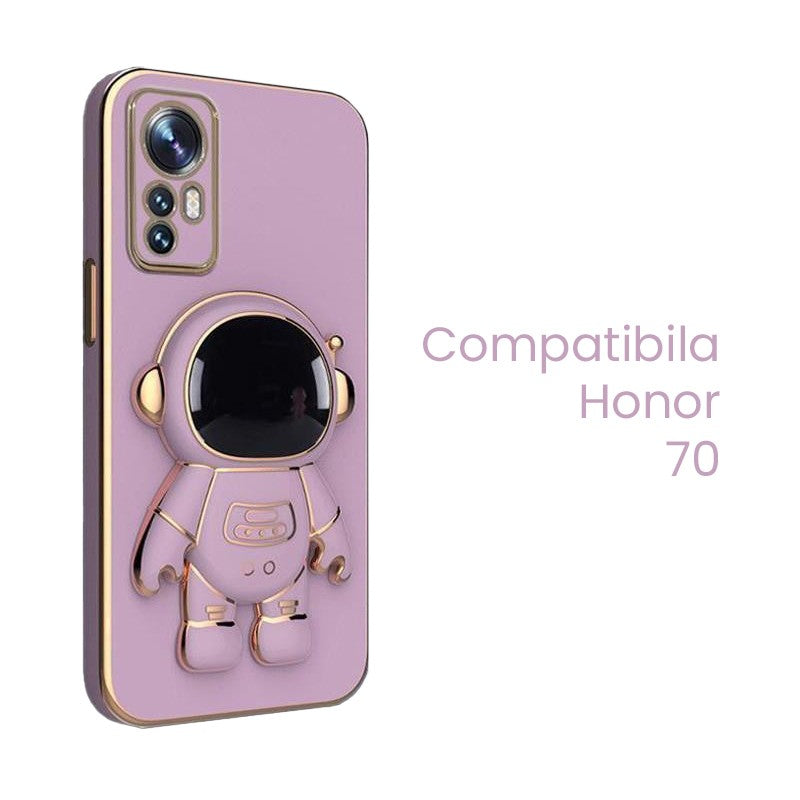 Husa de Protectie 2 in 1, Klevo, Husa de Protectie pentru Honor 70, Model Astronaut, Husa cu Suport, din TPU, Mov