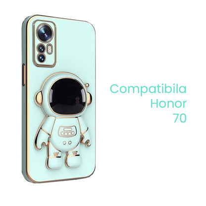 Husa de Protectie 2 in 1, Klevo, Husa de Protectie pentru Honor 70, Model Astronaut, Husa cu Suport, din TPU, Verde