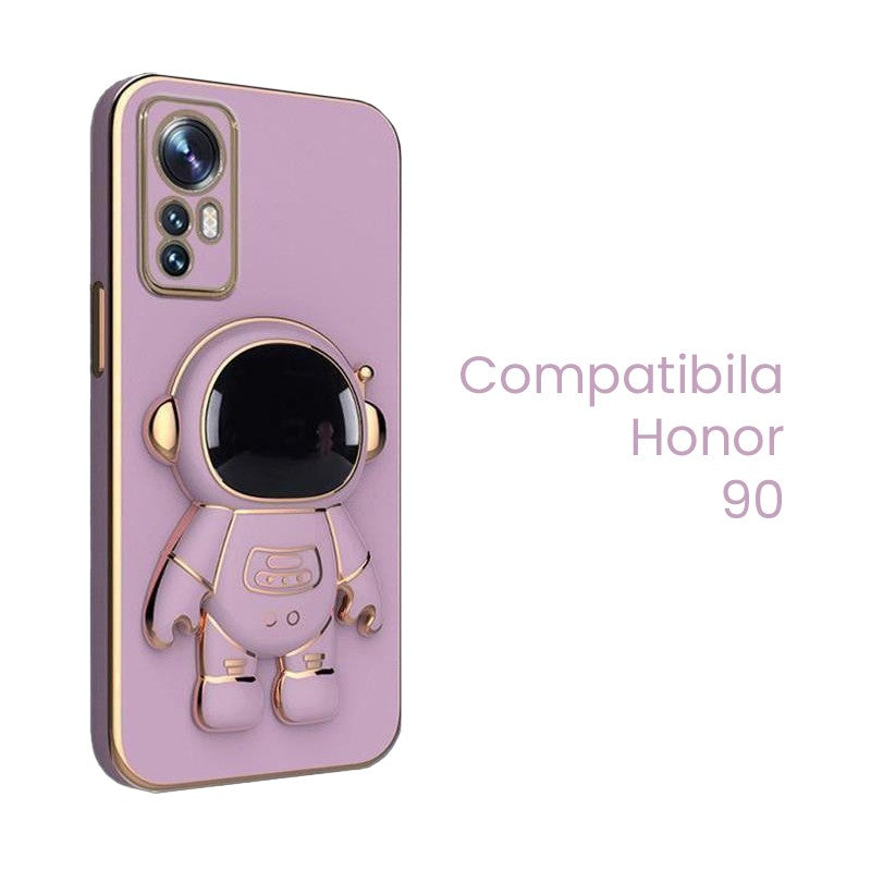 Husa de Protectie 2 in 1, Klevo, Husa de Protectie pentru Honor 90, Model Astronaut, Husa cu Suport, din TPU, Mov