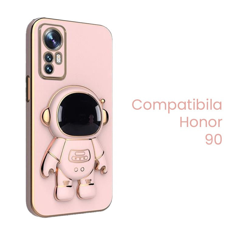 Husa de Protectie 2 in 1, Klevo, Husa de Protectie pentru Honor 90, Model Astronaut, Husa cu Suport, din TPU, Roz