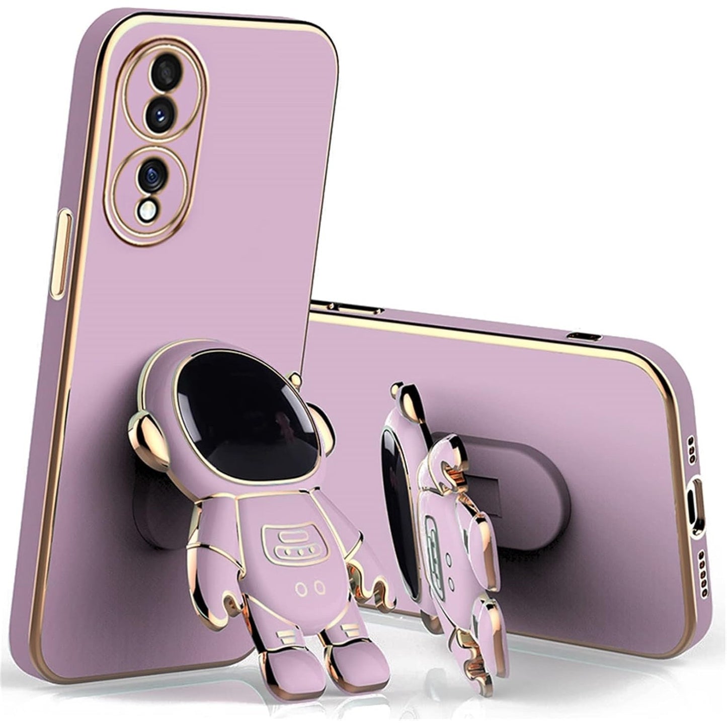 Husa Telefon 2in1, Klevo, Compatibila Huawei P50 Pro, Carcasa TPU cu Suport Inclus Tip Astronaut, Protectie Camere, Mov