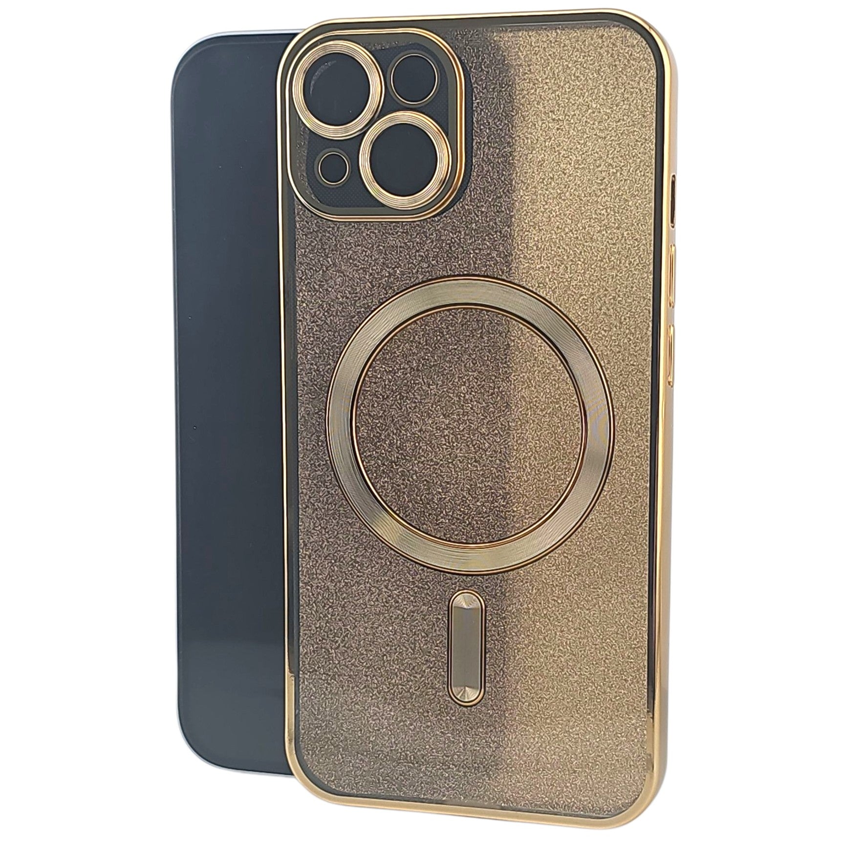 Husa de Protectie 2 in 1, Klevo, pentru Apple iPhone 14, Compatibila MagSafe, Magnetica, cu Protectie Lentila, din TPU, Auriu