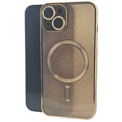 Husa de Protectie 2 in 1, Klevo, pentru Apple iPhone 14, Compatibila MagSafe, Magnetica, cu Protectie Lentila, din TPU, Auriu