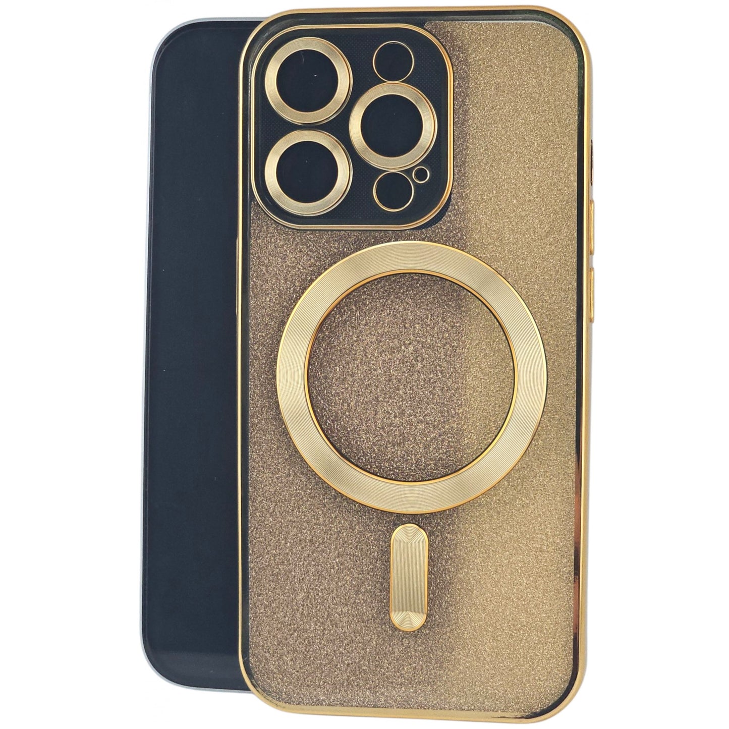 Husa de Protectie 2 in 1, Klevo, pentru Apple iPhone 15 Pro Max, Compatibila MagSafe, Magnetica, cu Protectie Lentila, din TPU, Auriu