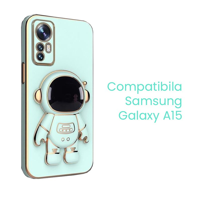 Husa de Protectie 2 in 1, Klevo, Husa de Protectie pentru Samsung Galaxy A15/A15 5G, Model Astronaut cu Suport, din TPU, Verde