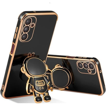 Husa Telefon 2in1, Klevo, Compatibila Samsung Galaxy S21 FE, Carcasa TPU cu Suport Inclus Tip Astronaut, Protectie Camere, Negru