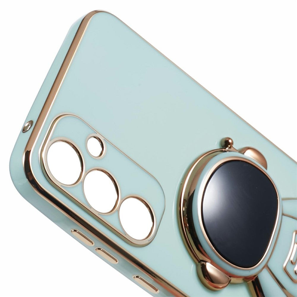 Husa Telefon 2in1, Klevo, Compatibila Samsung Galaxy S21 FE, Carcasa TPU cu Suport Inclus Tip Astronaut, Protectie Camere, Verde