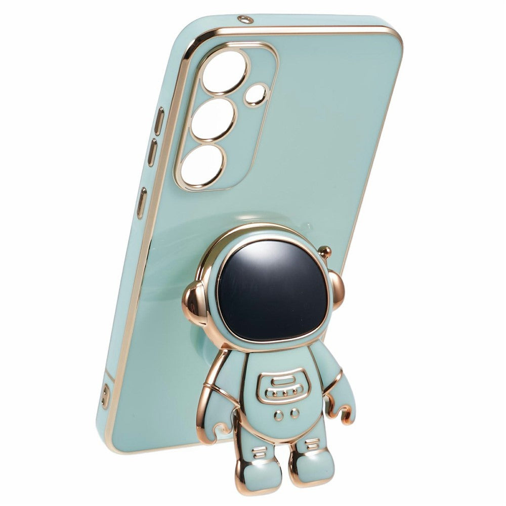 Husa Telefon 2in1, Klevo, Compatibila Samsung Galaxy S21 FE, Carcasa TPU cu Suport Inclus Tip Astronaut, Protectie Camere, Verde