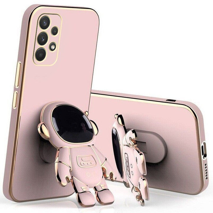Husa Telefon 2in1, Klevo, Compatibila Samsung Galaxy S23, Carcasa TPU cu Suport Inclus Tip Astronaut, Protectie Camere, Roz
