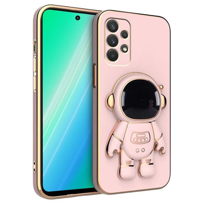 Husa Telefon 2in1, Klevo, Compatibila Samsung Galaxy S24, Carcasa TPU cu Suport Inclus Tip Astronaut, Protectie Camere, Roz