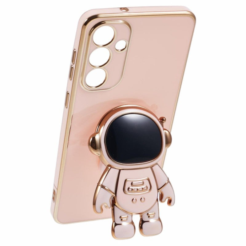 Husa Telefon 2in1, Klevo, Compatibila Samsung Galaxy S24 Plus, Carcasa TPU cu Suport Inclus Tip Astronaut, Protectie Camere, Roz