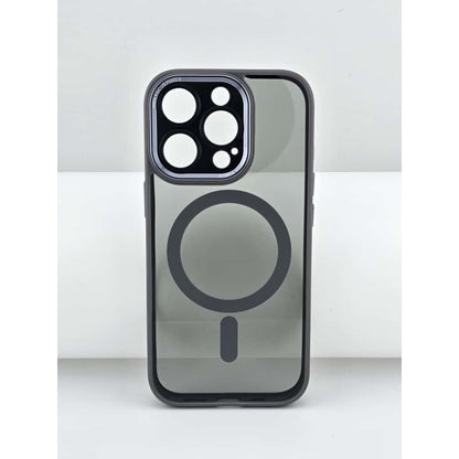 Husa de Protectie Compatibil cu iPhone 16, Klevo, Incarcare Wireless, Tehnologie Magsafe, Carcasa din TPU/ PC, Protectie Camera, Antisoc, Antizgariere, Gri - Transparent