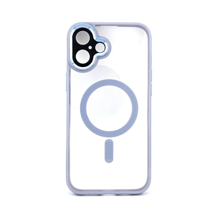 Husa de Protectie Compatibil cu iPhone 16, Klevo, Incarcare Wireless, Tehnologie Magsafe, Carcasa din TPU/ PC, Protectie Camera, Antisoc, Antizgariere, Mov - Transparent