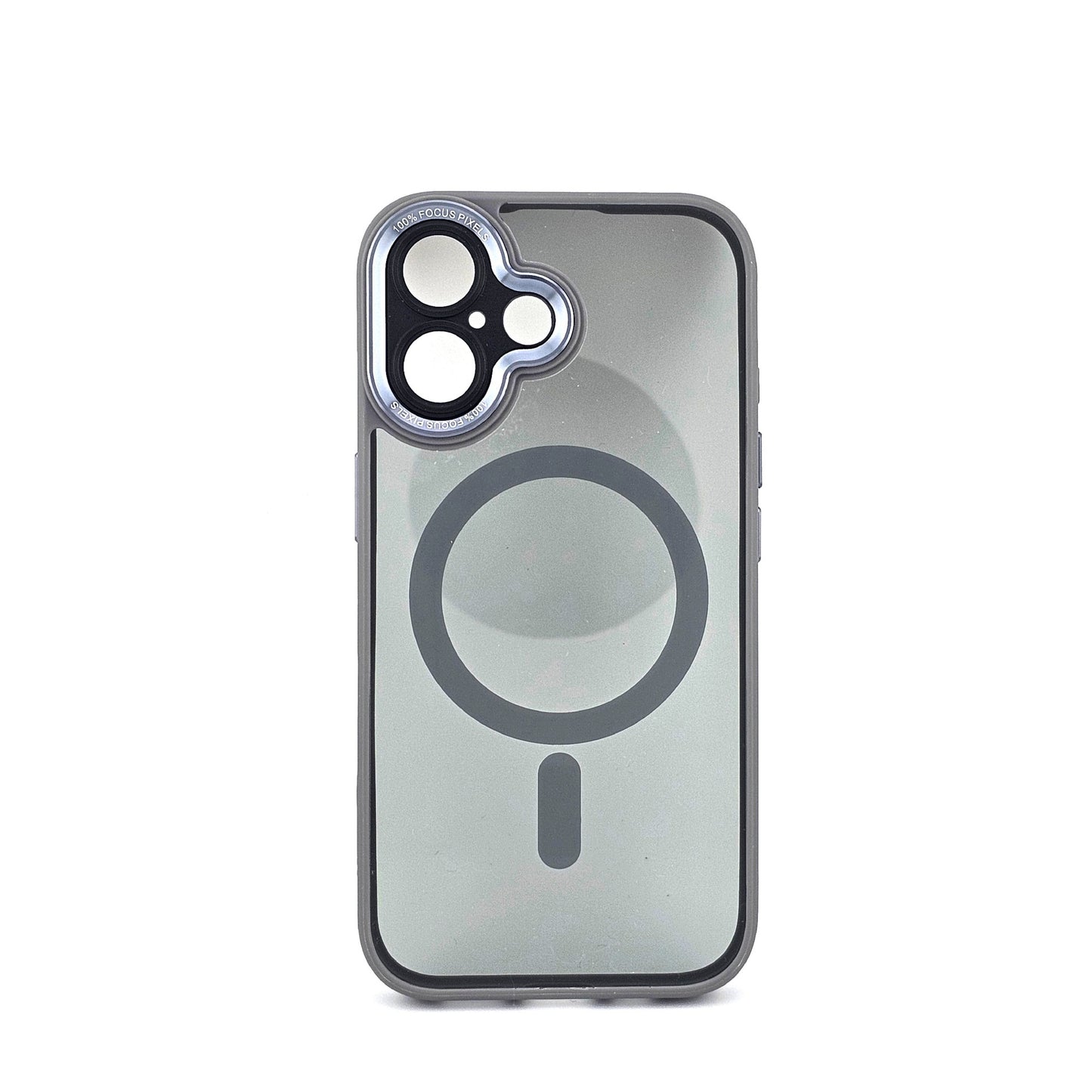 Husa de Protectie Compatibil cu iPhone 16 Plus, Klevo, Incarcare Wireless, Tehnologie Magsafe, Carcasa din TPU/ PC, Protectie Camera, Antisoc, Antizgariere, Gri - Transparent