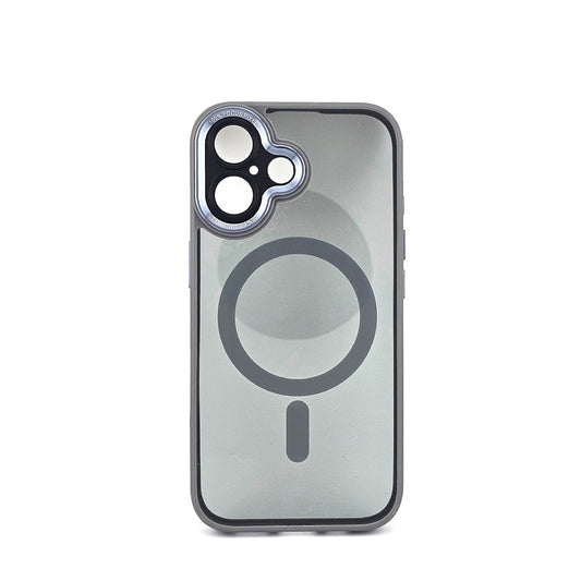 Husa de Protectie Compatibil cu iPhone 16 Plus, Klevo, Incarcare Wireless, Tehnologie Magsafe, Carcasa din TPU/ PC, Protectie Camera, Antisoc, Antizgariere, Gri - Transparent