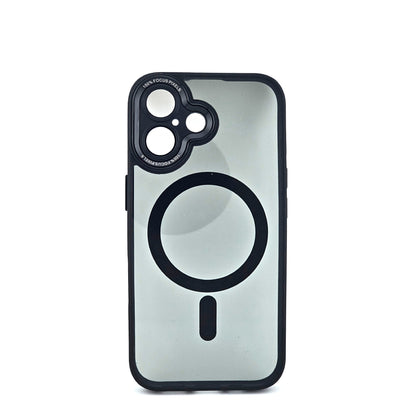 Husa de Protectie Compatibil cu iPhone 16 Plus, Klevo, Incarcare Wireless, Tehnologie Magsafe, Carcasa din TPU/ PC, Protectie Camera, Antisoc, Antizgariere, Negru - Transparent