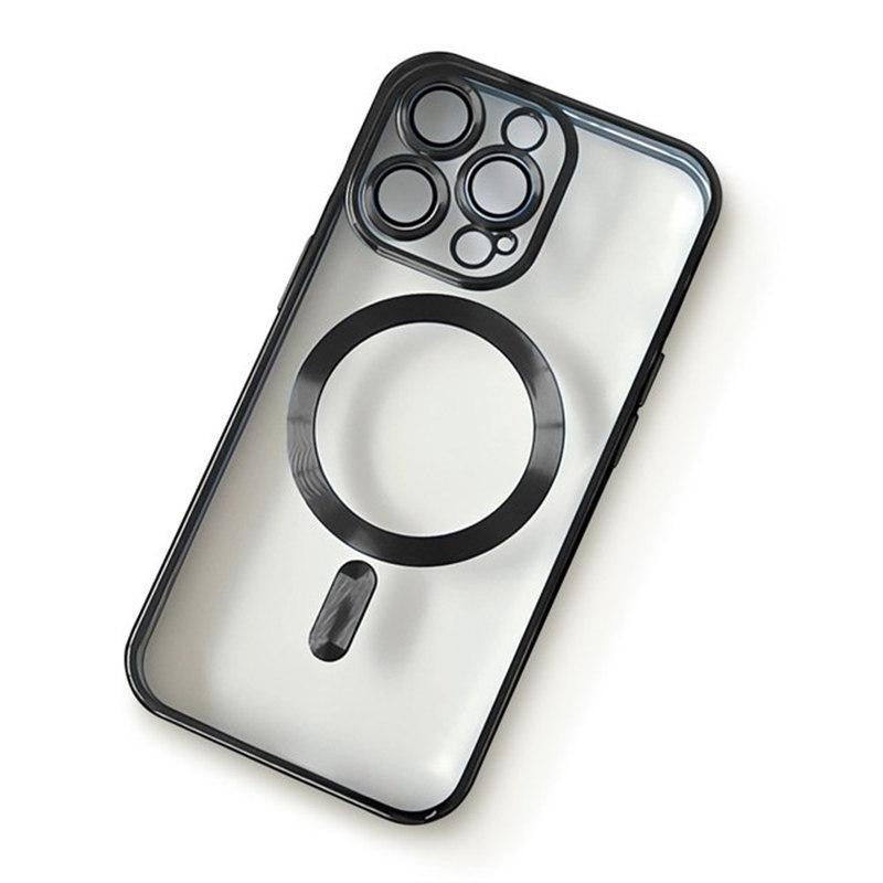 Husa de Protectie Compatibil cu iPhone 16 Pro Max, Klevo, Incarcare Wireless, Tehnologie Magsafe, Carcasa din TPU/ PC, Protectie Camera, Antisoc, Antizgariere, Negru - Transparent