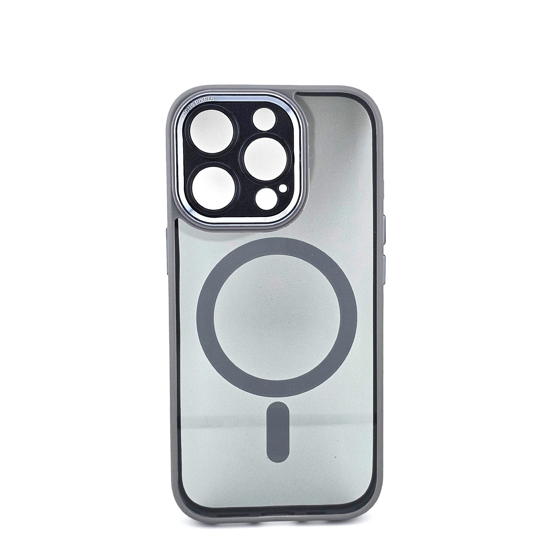 Husa de Protectie Compatibil cu iPhone 16 Pro Max, Klevo, Incarcare Wireless, Tehnologie Magsafe, Carcasa din TPU/ PC, Protectie Camera, Antisoc, Antizgariere, Gri - Transparent